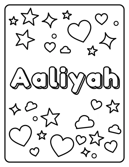 Aaliyah Name coloring page