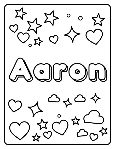 Aaron Name coloring page