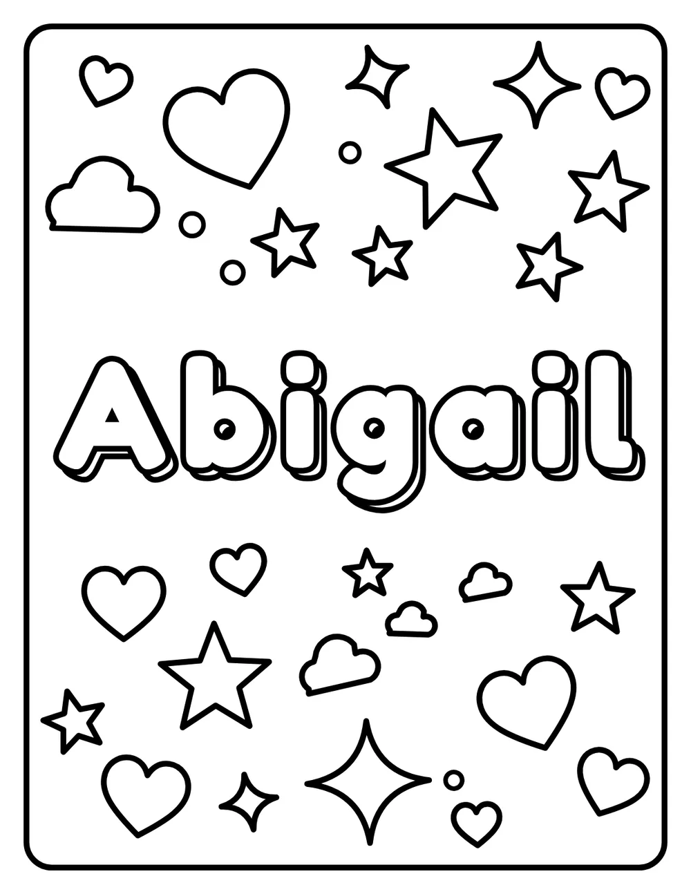 Abigail Name: printable coloring page