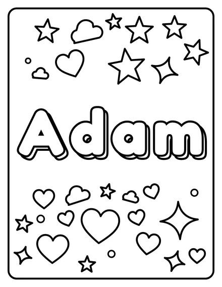 Adam Name coloring page