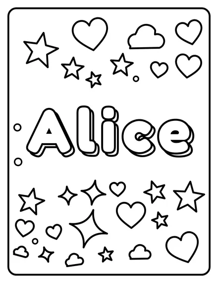 Alice Name coloring page