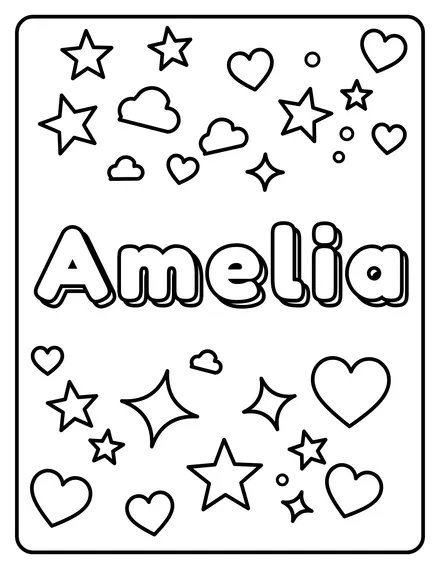 Amelia Name coloring page