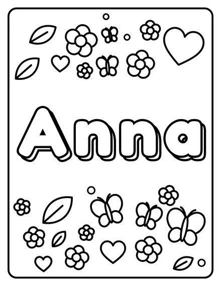 Anna Name coloring page