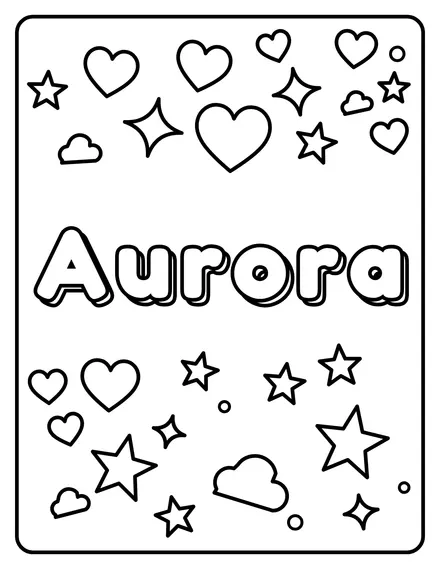 Aurora Name coloring page