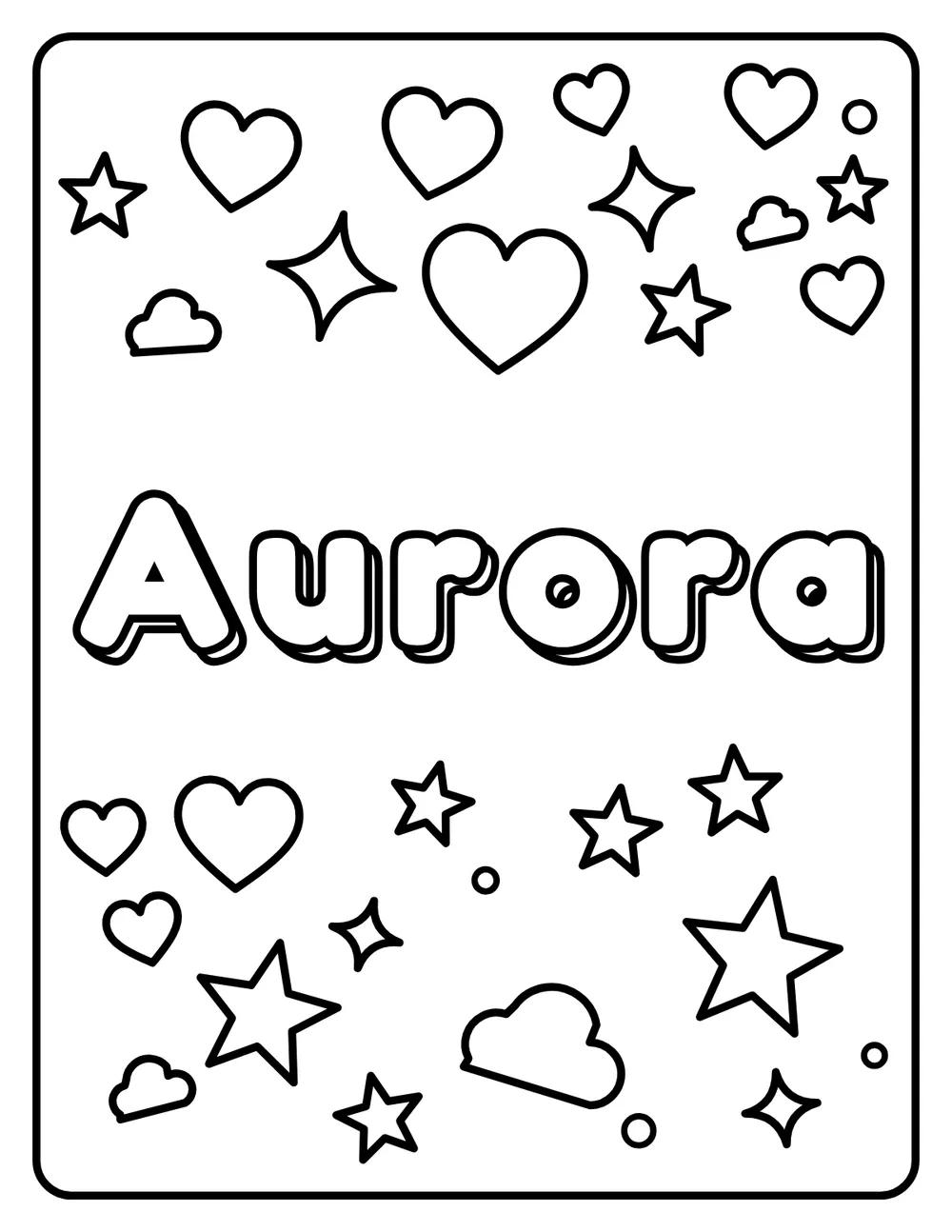 Aurora Name: printable coloring page