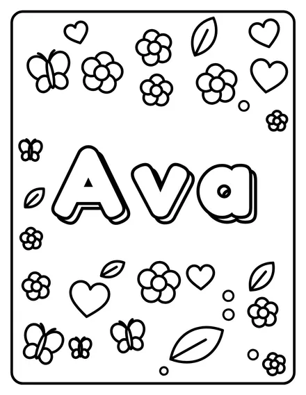 Ava Name coloring page