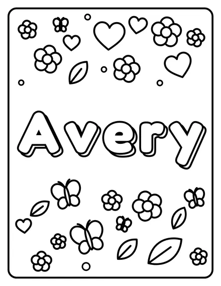 Avery Name coloring page