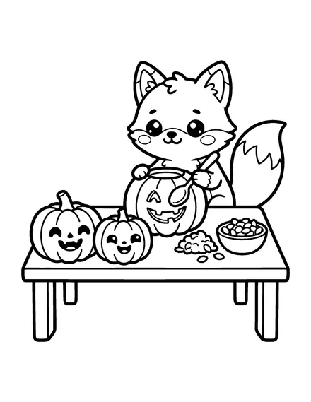 Carving Pumpkins coloring page