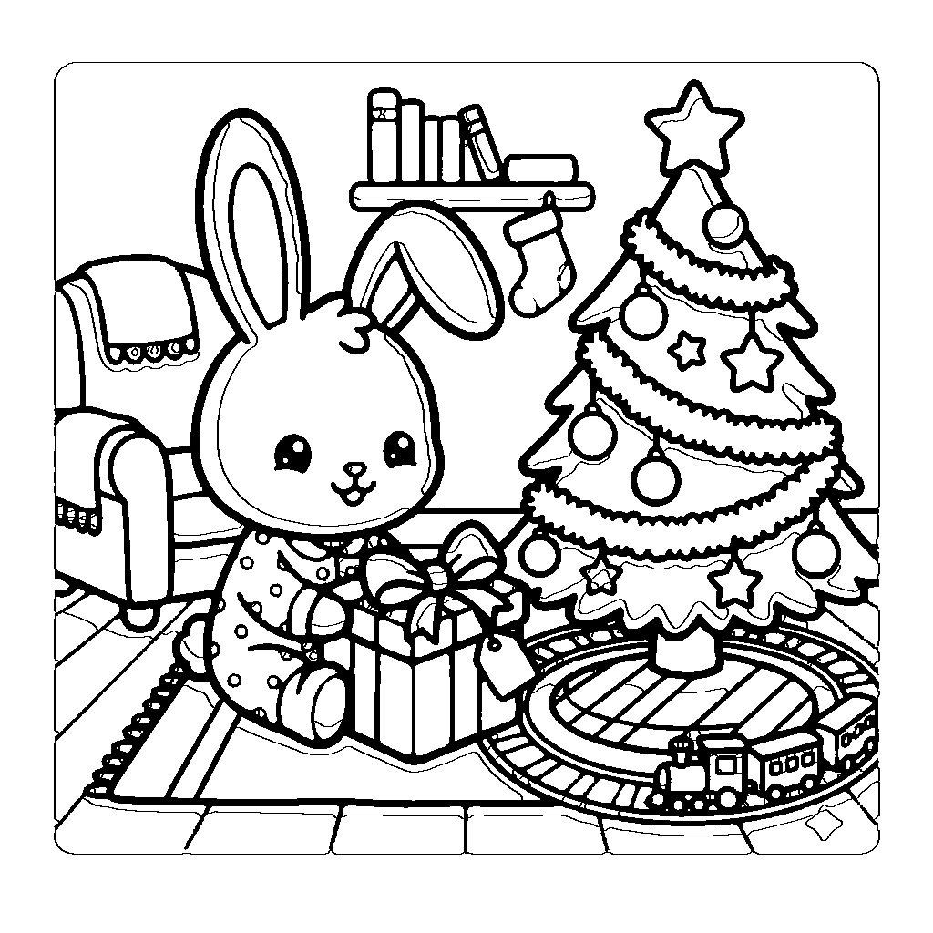 Christmas Morning: printable coloring page