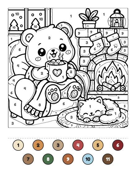 Cocoa by the Fire coloring page