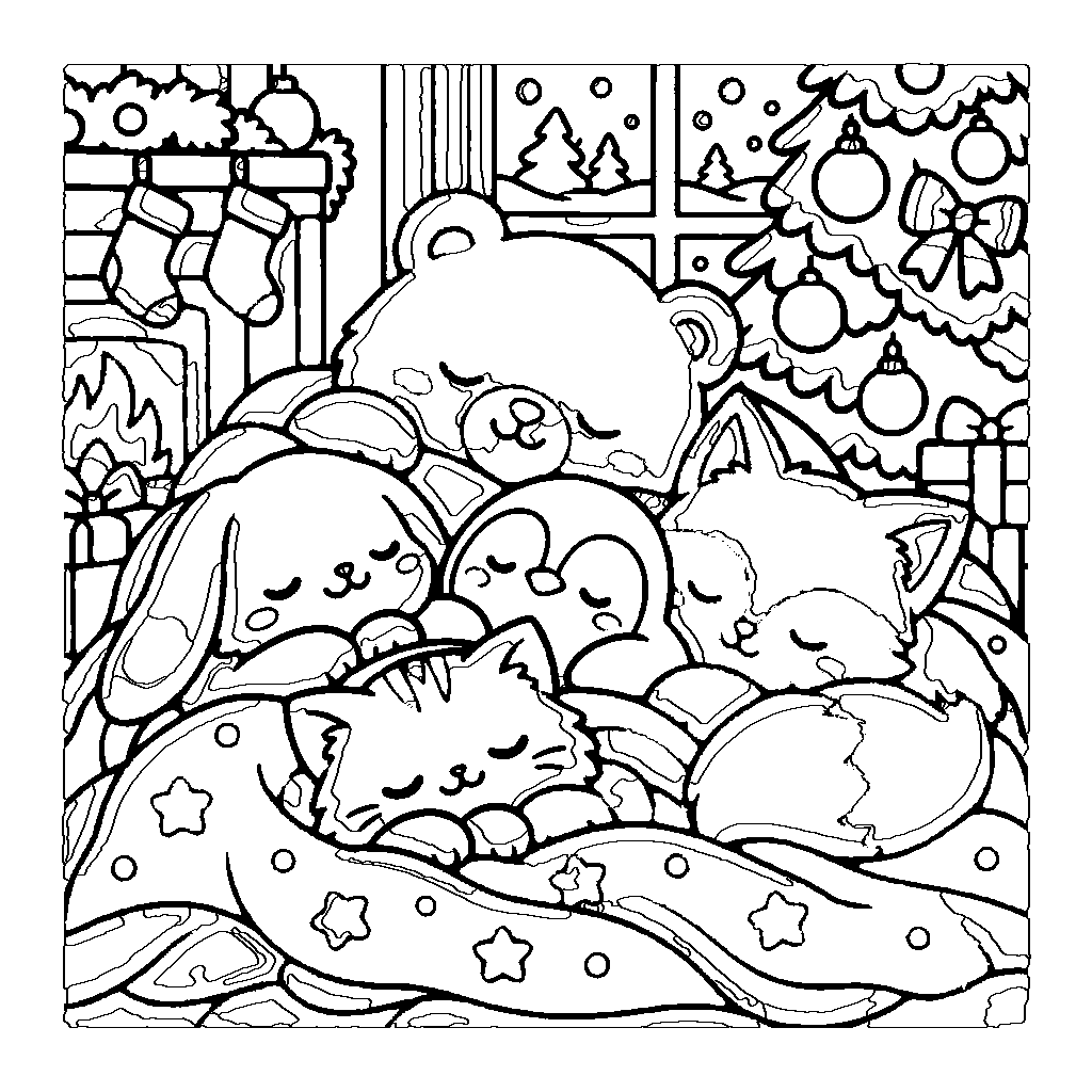 Goodnight, Christmas Eve: printable coloring page