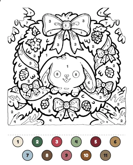 Wreath Peek coloring page