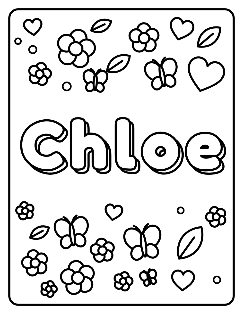Chloe Name: printable coloring page