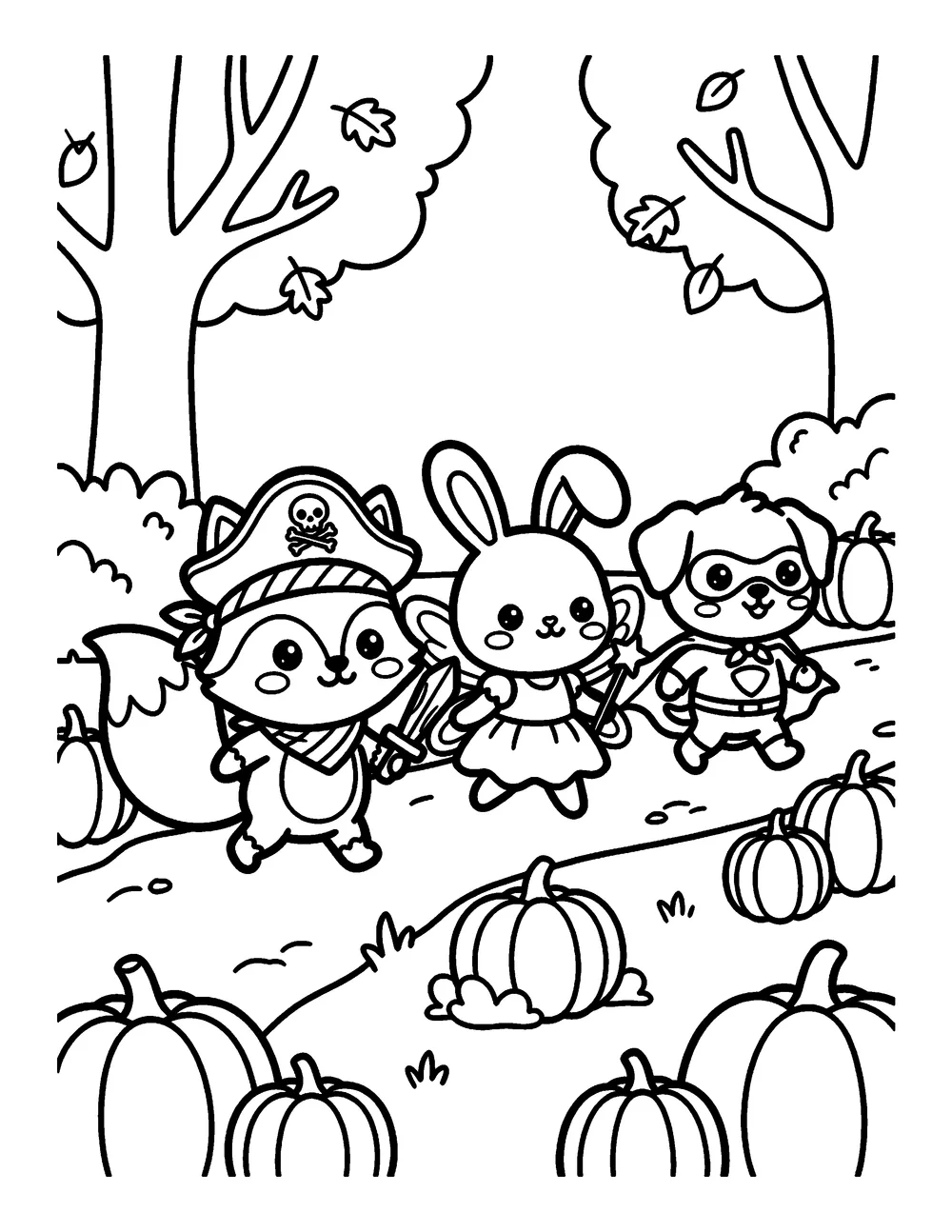 Costume Parade: printable coloring page