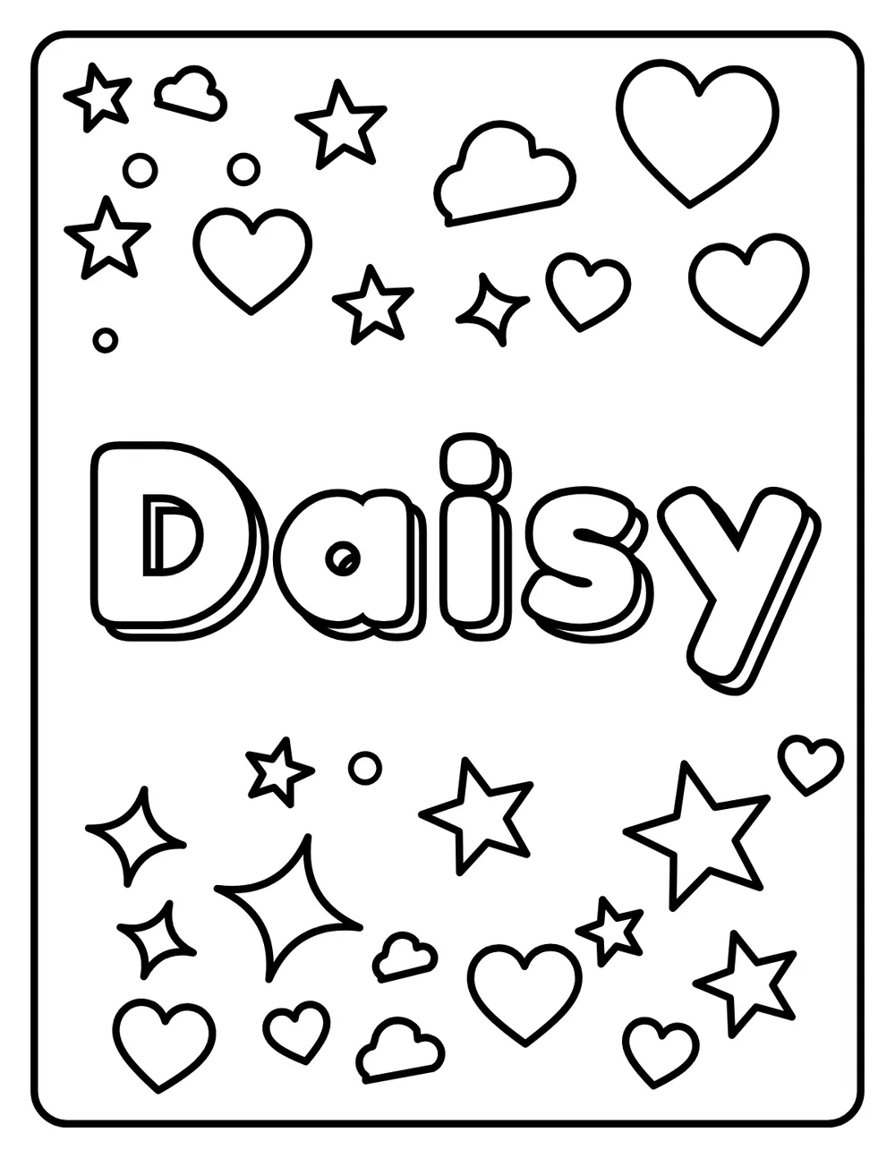 Daisy Name: printable coloring page