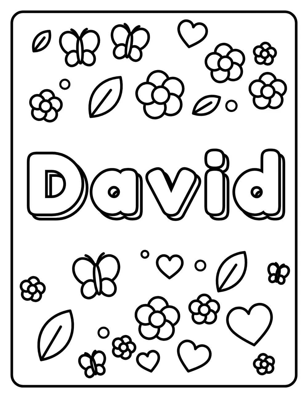 David Name: printable coloring page
