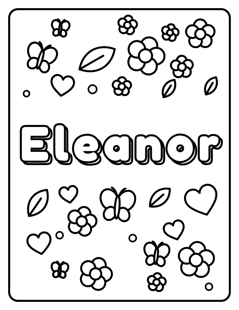 Eleanor Name: printable coloring page