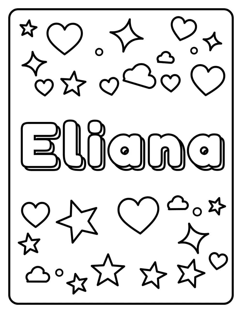 Eliana Name: printable coloring page