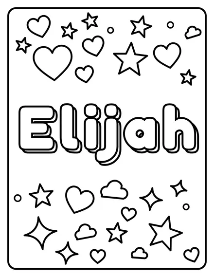 Elijah Name coloring page