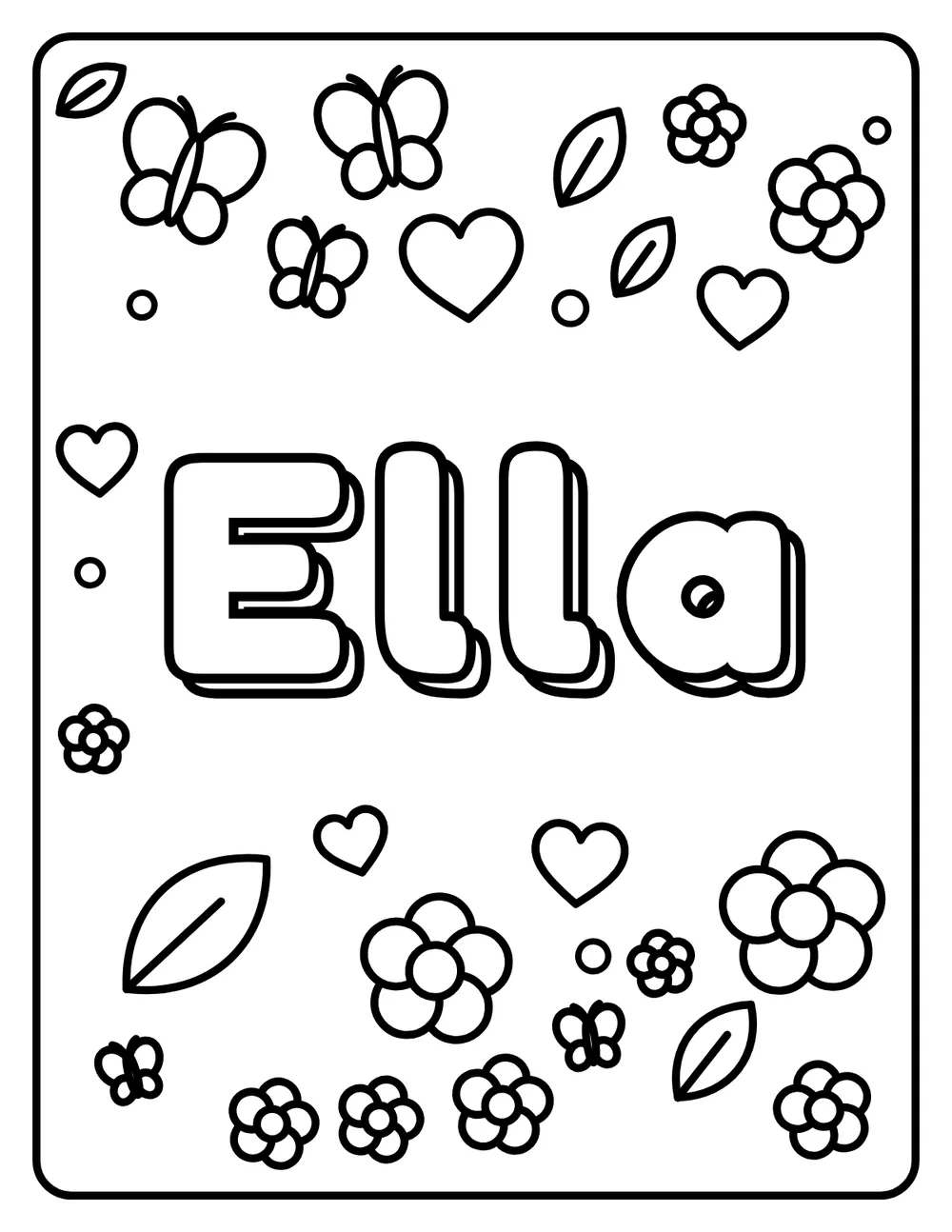 Ella Name: printable coloring page