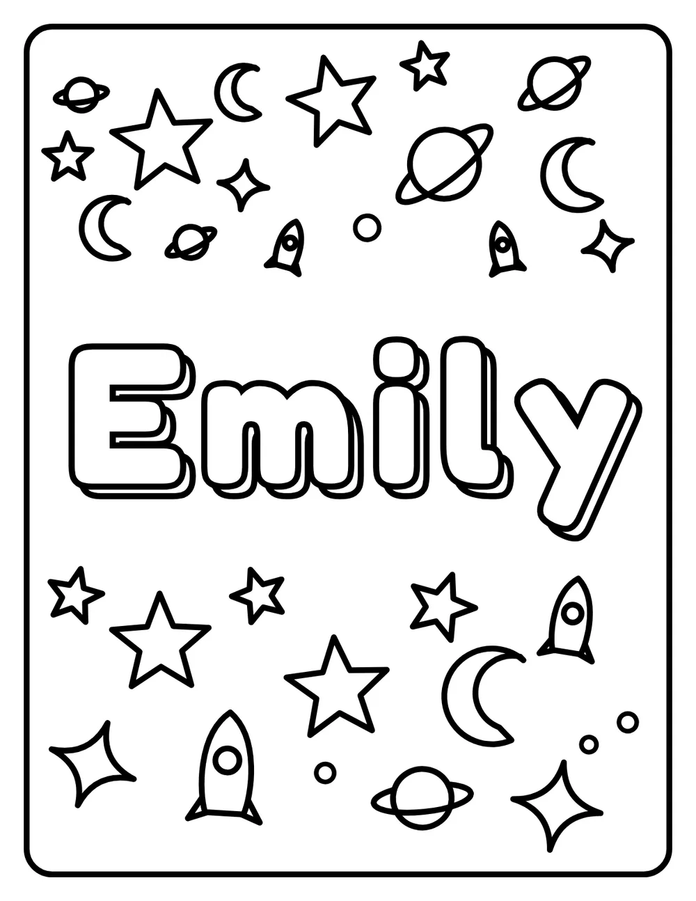 Emily Name: printable coloring page