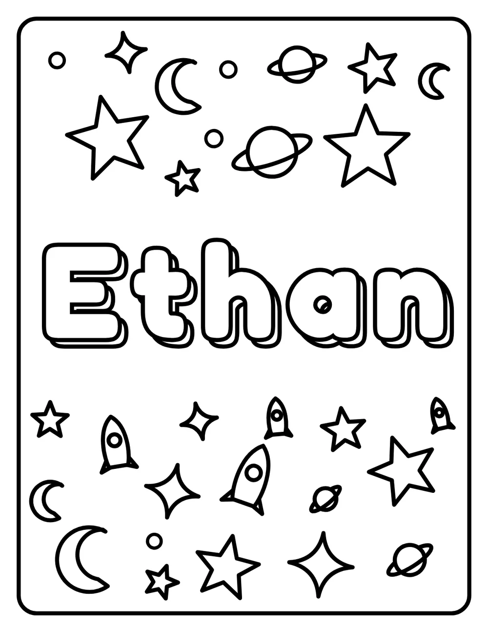 Ethan Name: printable coloring page