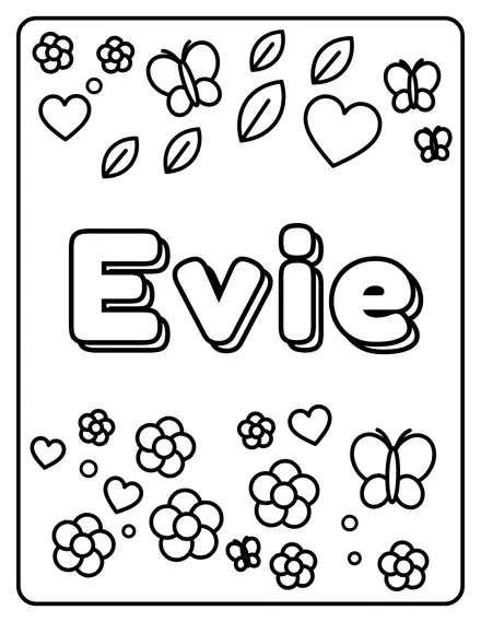 Evie Name coloring page