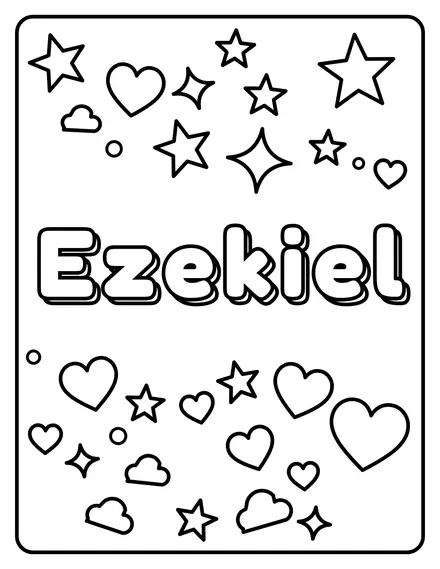 Ezekiel Name coloring page