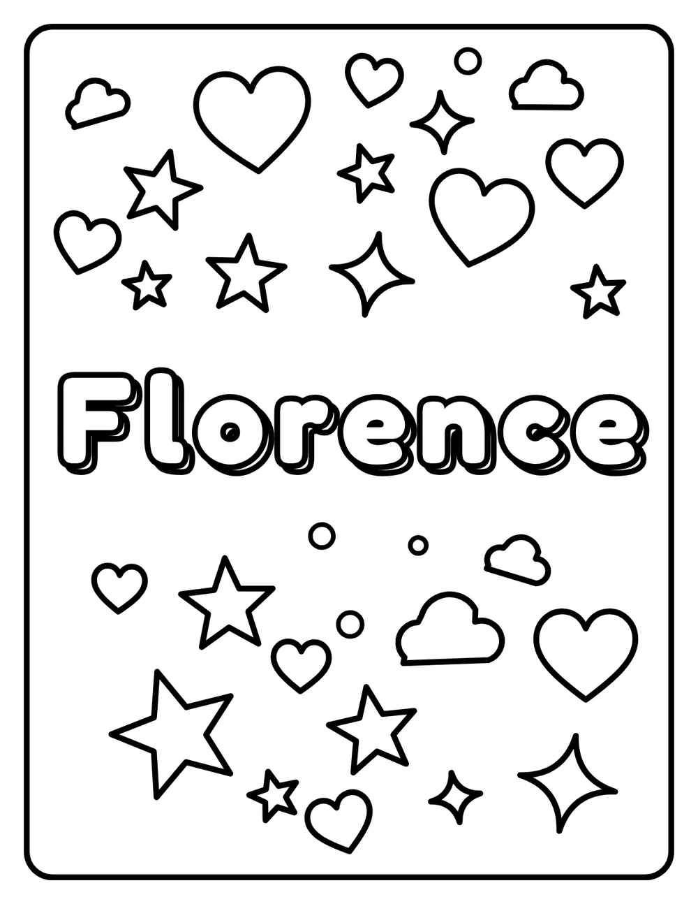 Florence Name: printable coloring page