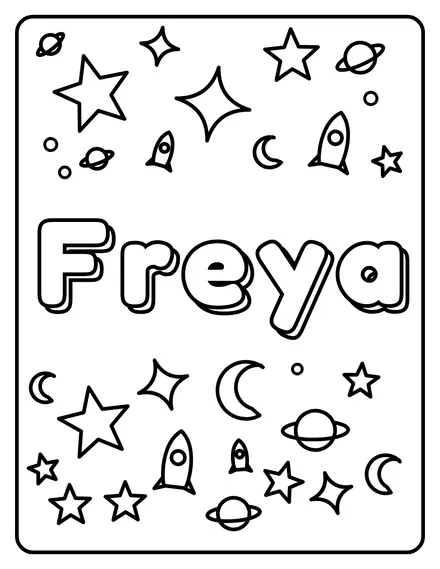 Freya Name coloring page