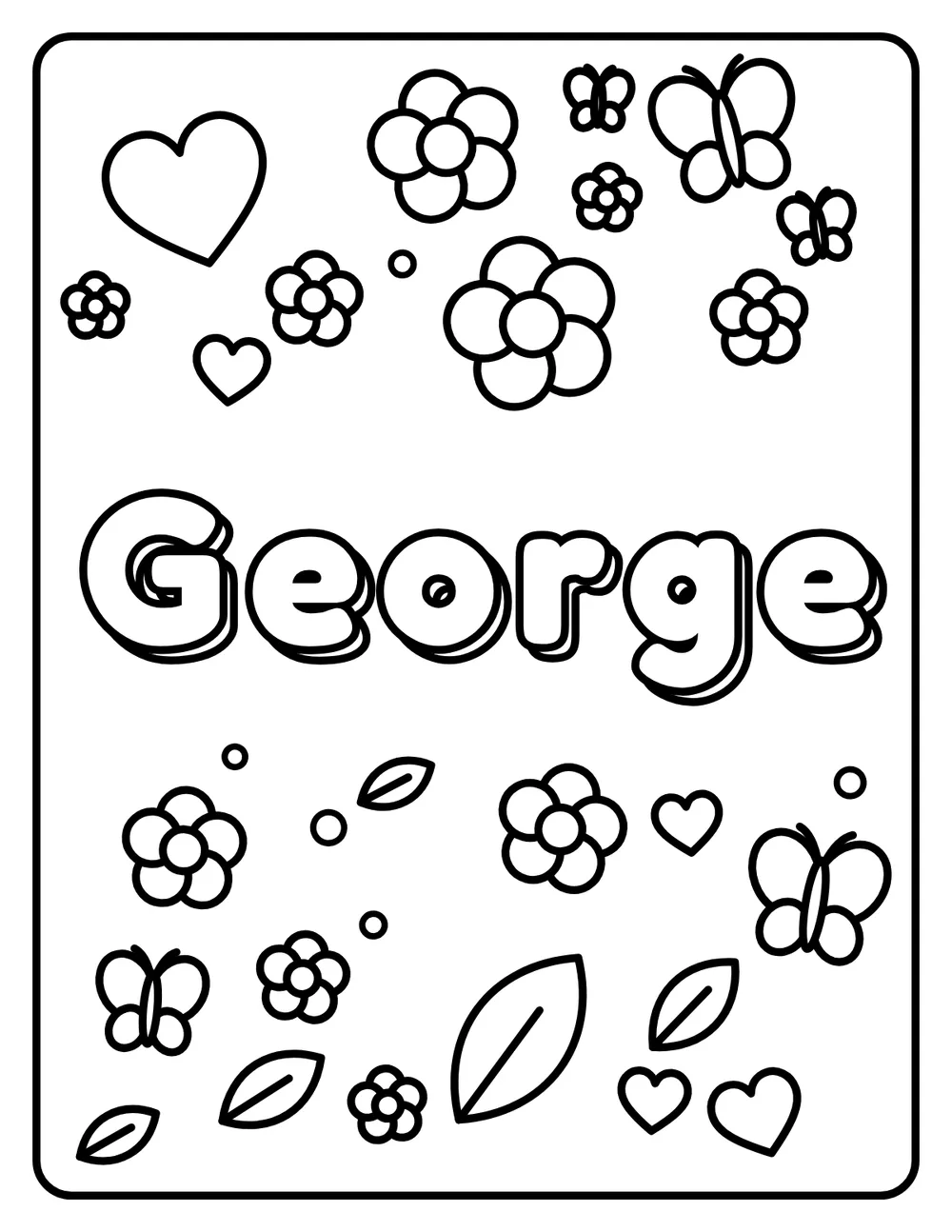 George Name: printable coloring page