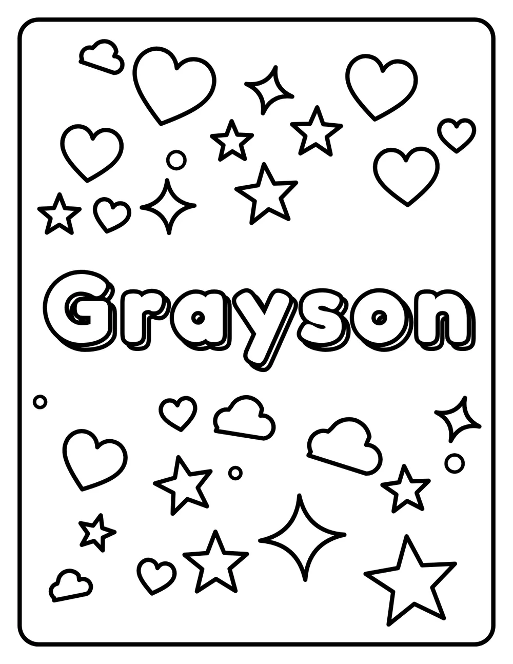 Grayson Name: printable coloring page
