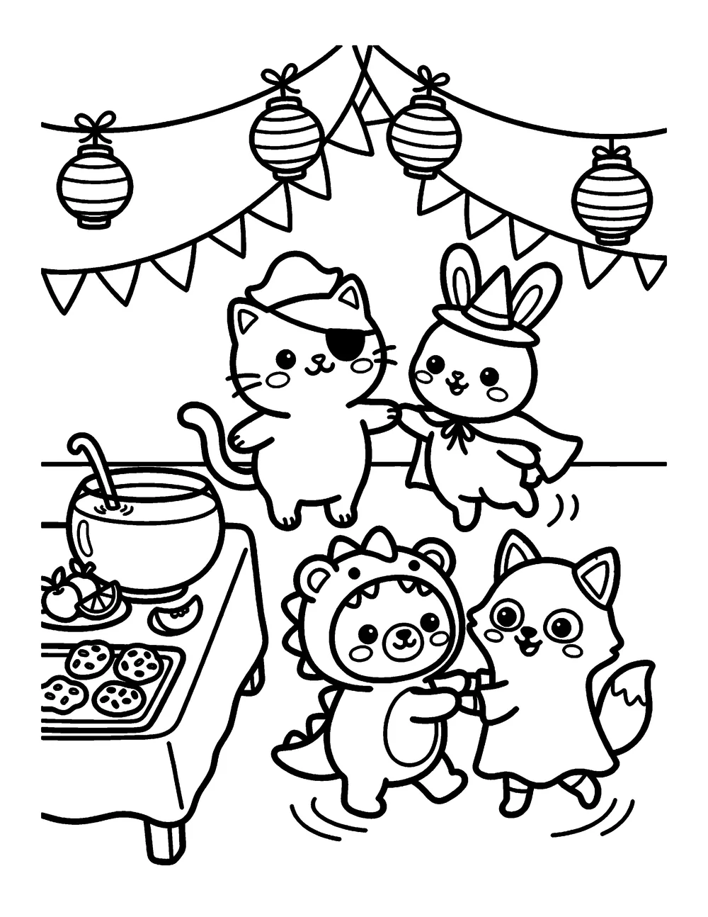 Halloween Party: printable coloring page
