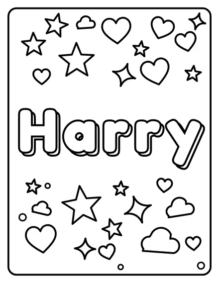 Harry Name coloring page