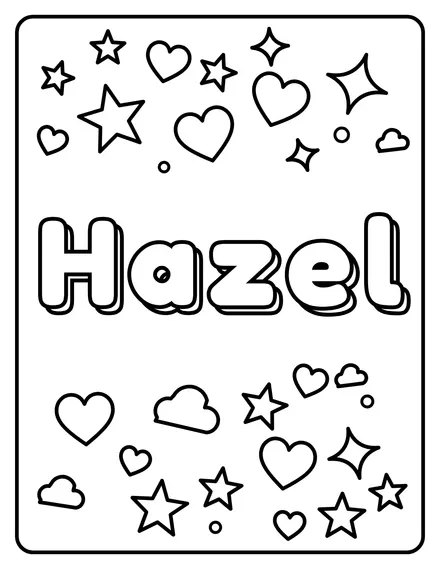 Hazel Name coloring page
