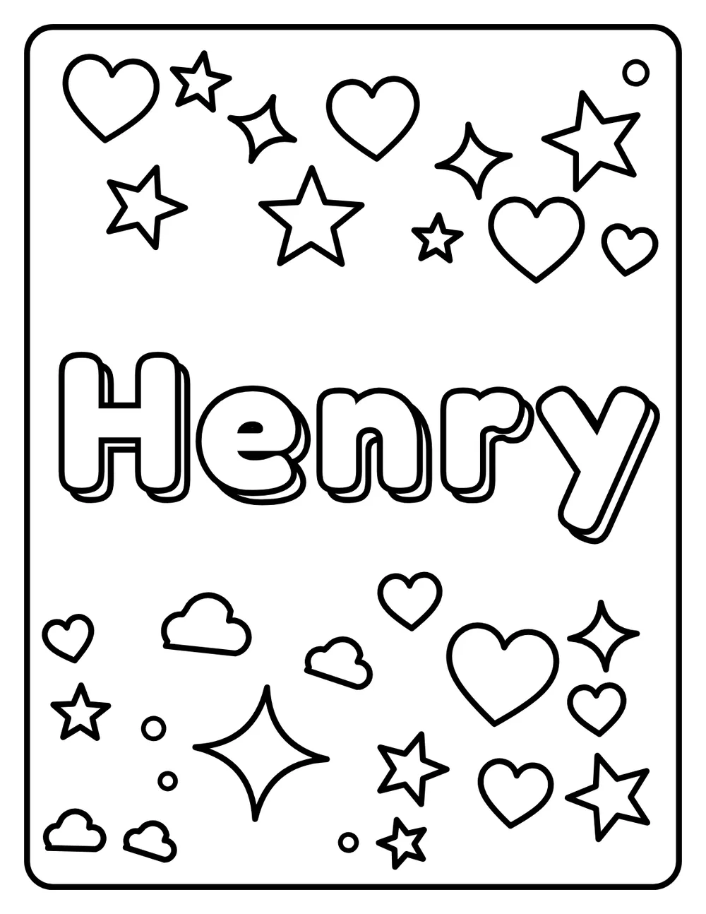 Henry Name: printable coloring page