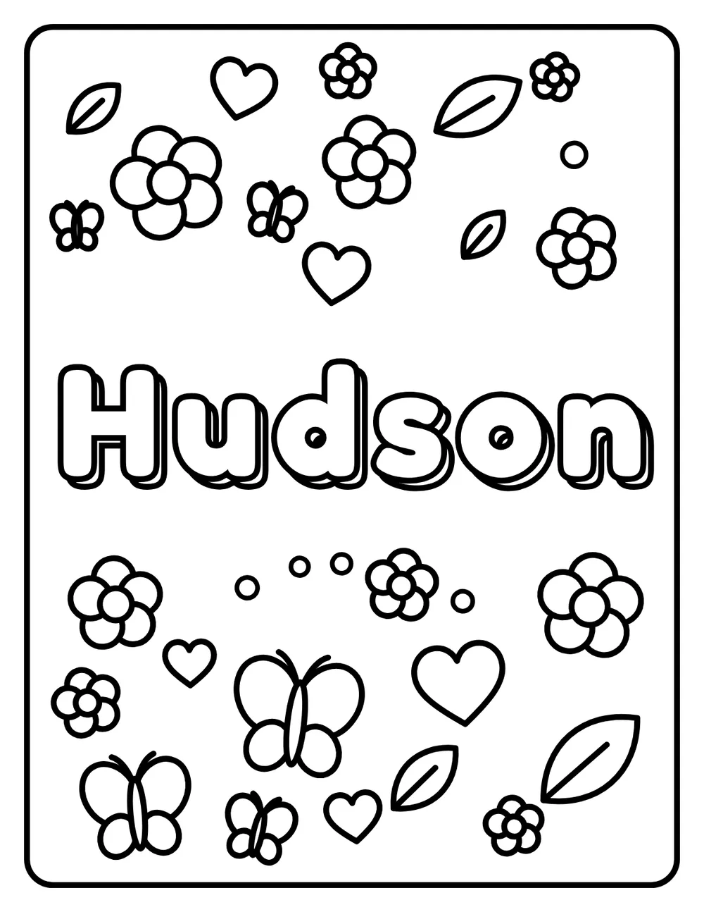Hudson Name: printable coloring page