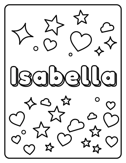Isabella Name coloring page