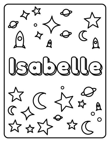 Isabelle Name coloring page