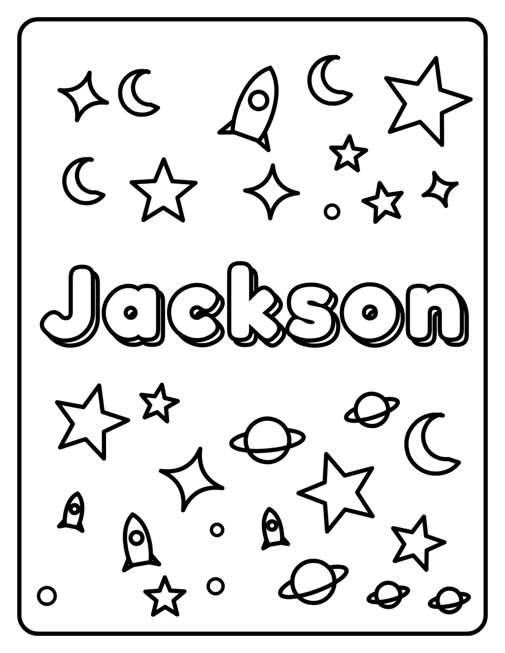 Jackson Name: printable coloring page