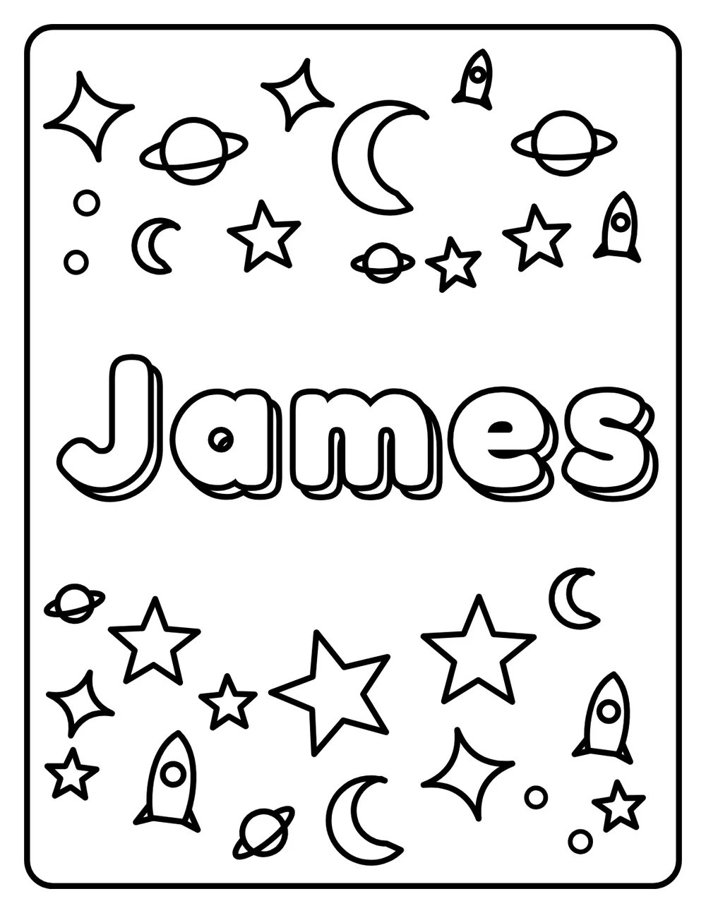 James Name: printable coloring page
