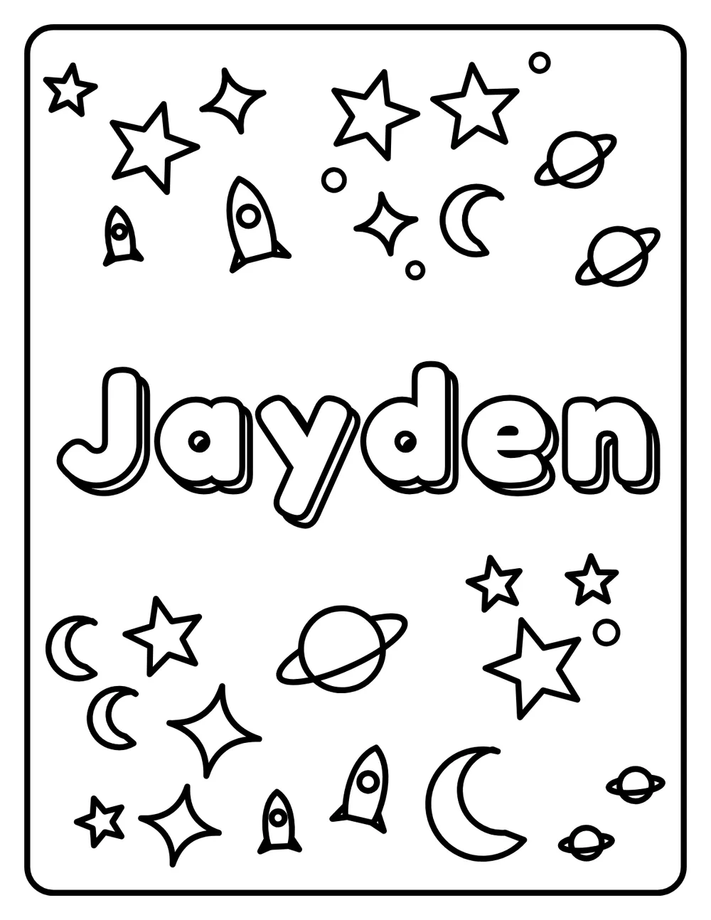 Jayden Name: printable coloring page