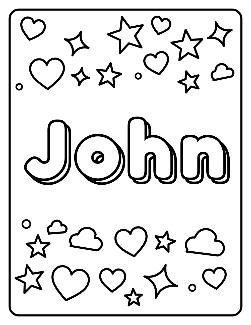 John Name: printable coloring page