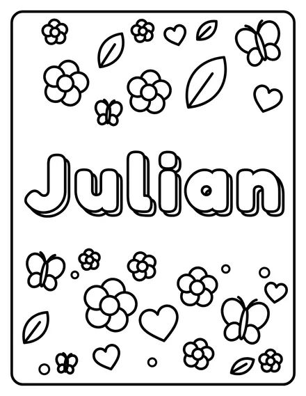 Julian Name coloring page