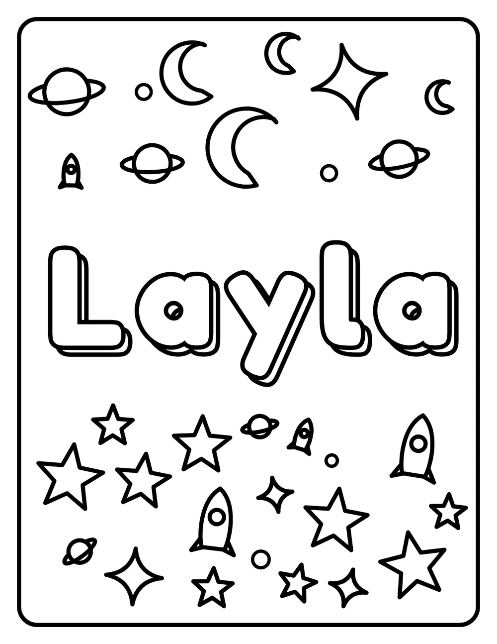 Layla Name: printable coloring page