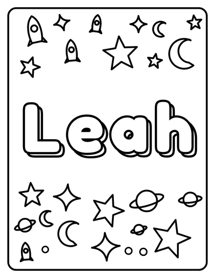 Leah Name coloring page