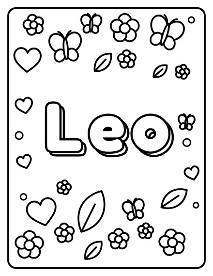 Leo Name coloring page