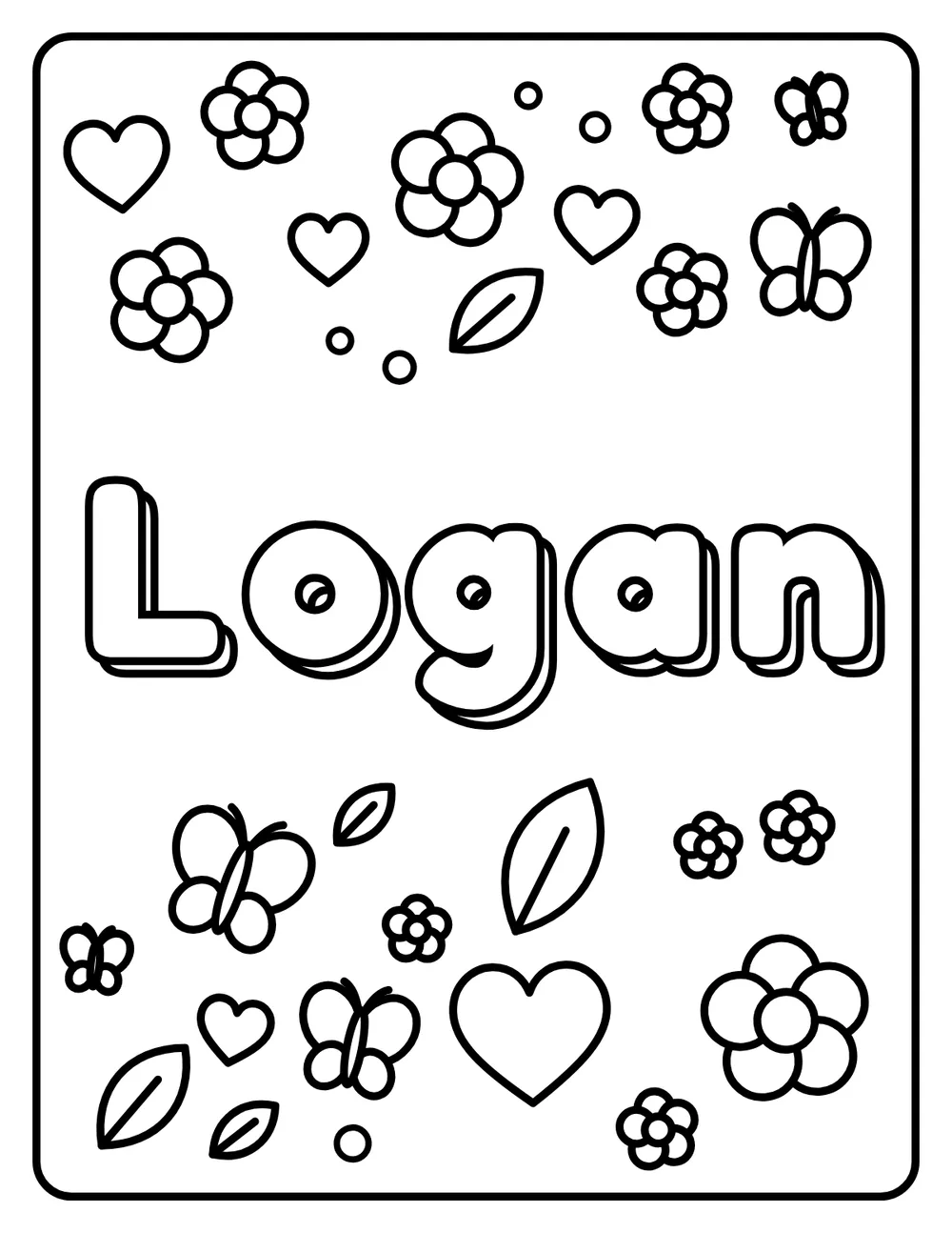 Logan Name: printable coloring page