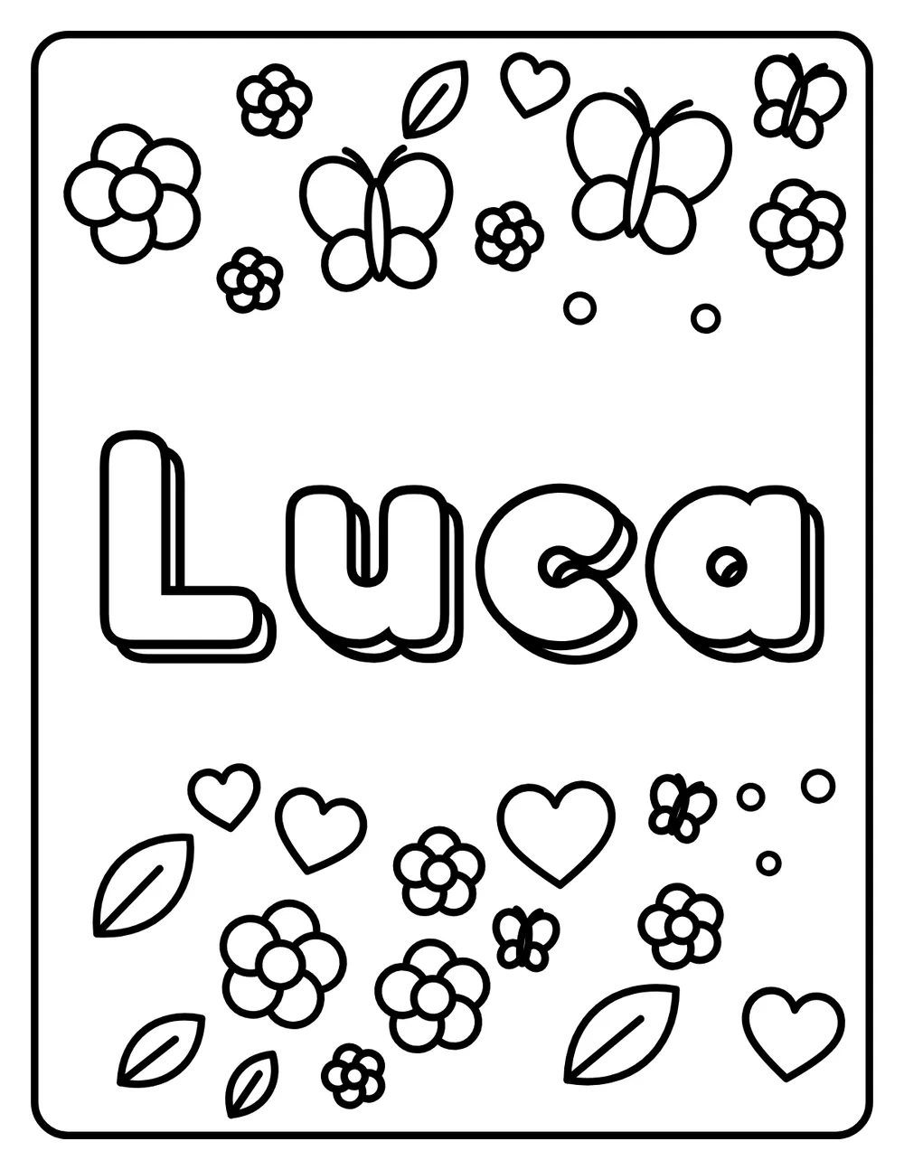 Luca Name: printable coloring page