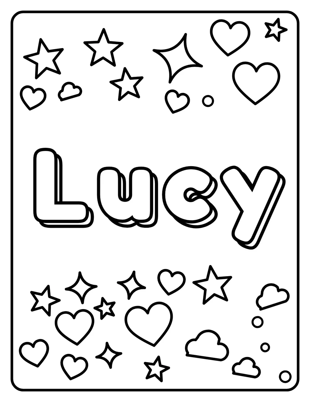 Lucy Name: printable coloring page